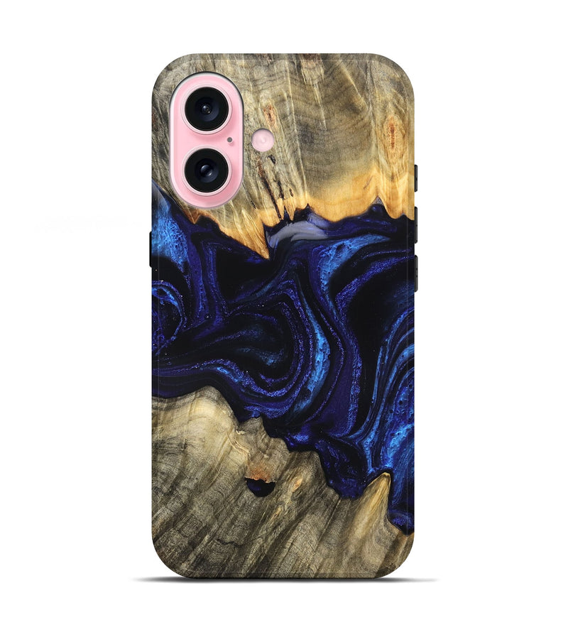 iPhone 17 Wood Live Edge Phone Case - Rollie (Blue, 823991)