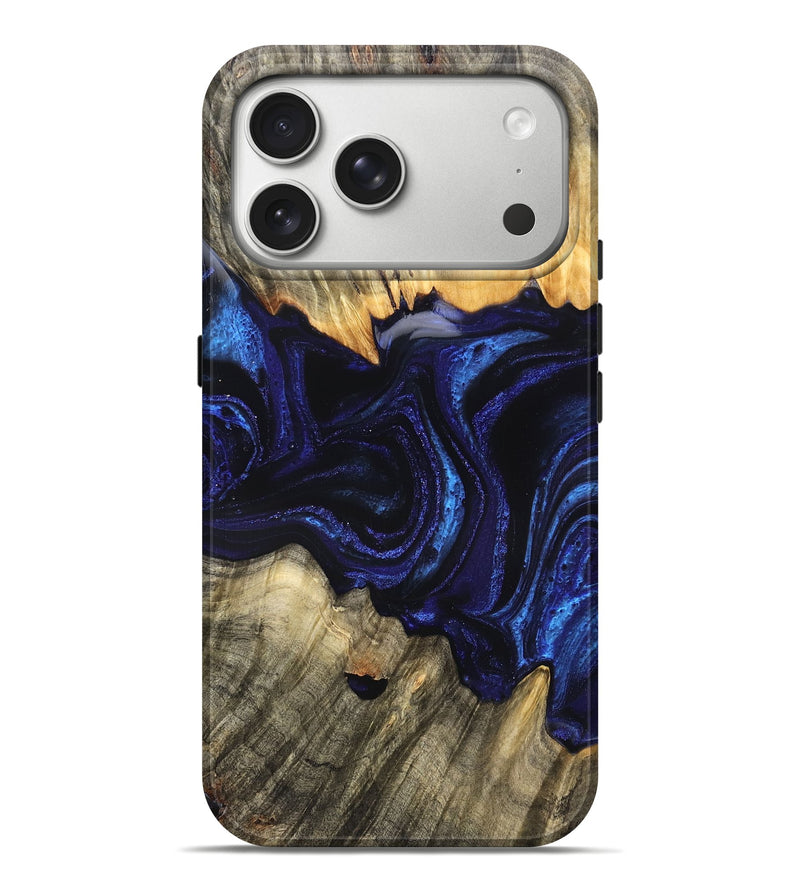 iPhone 17 Pro Max Wood Live Edge Phone Case - Rollie (Blue, 823991)