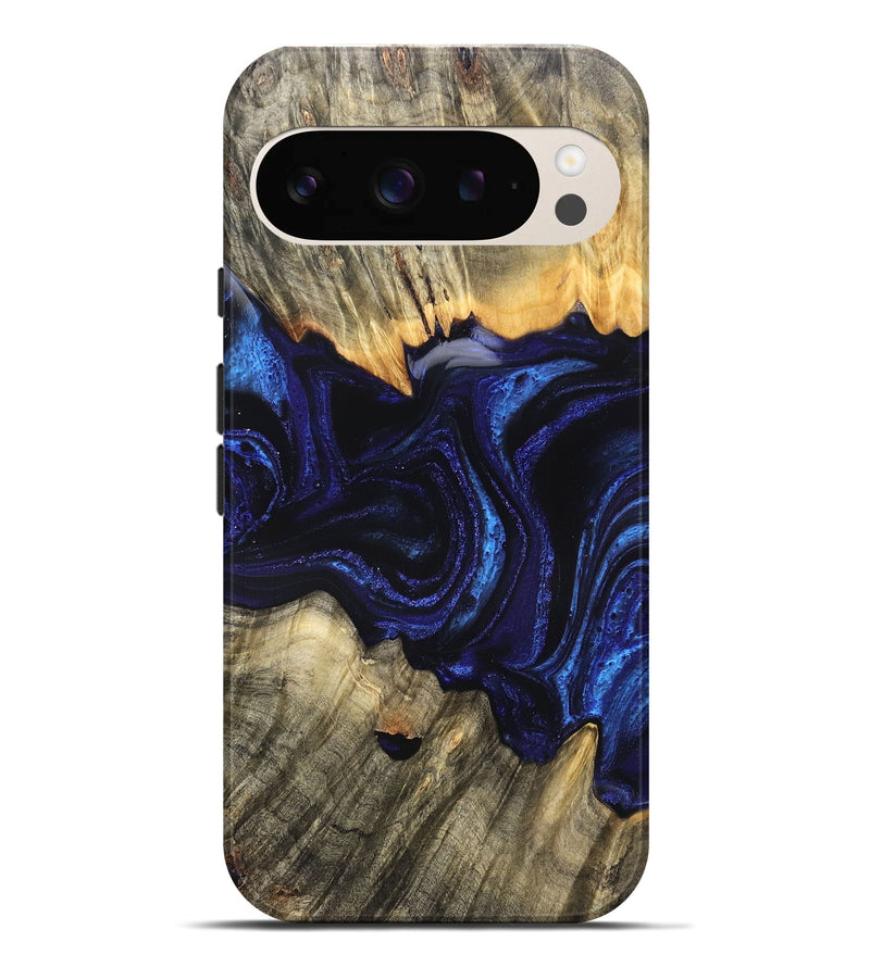 Pixel 9 Pro XL Wood Live Edge Phone Case - Rollie (Blue, 823991)