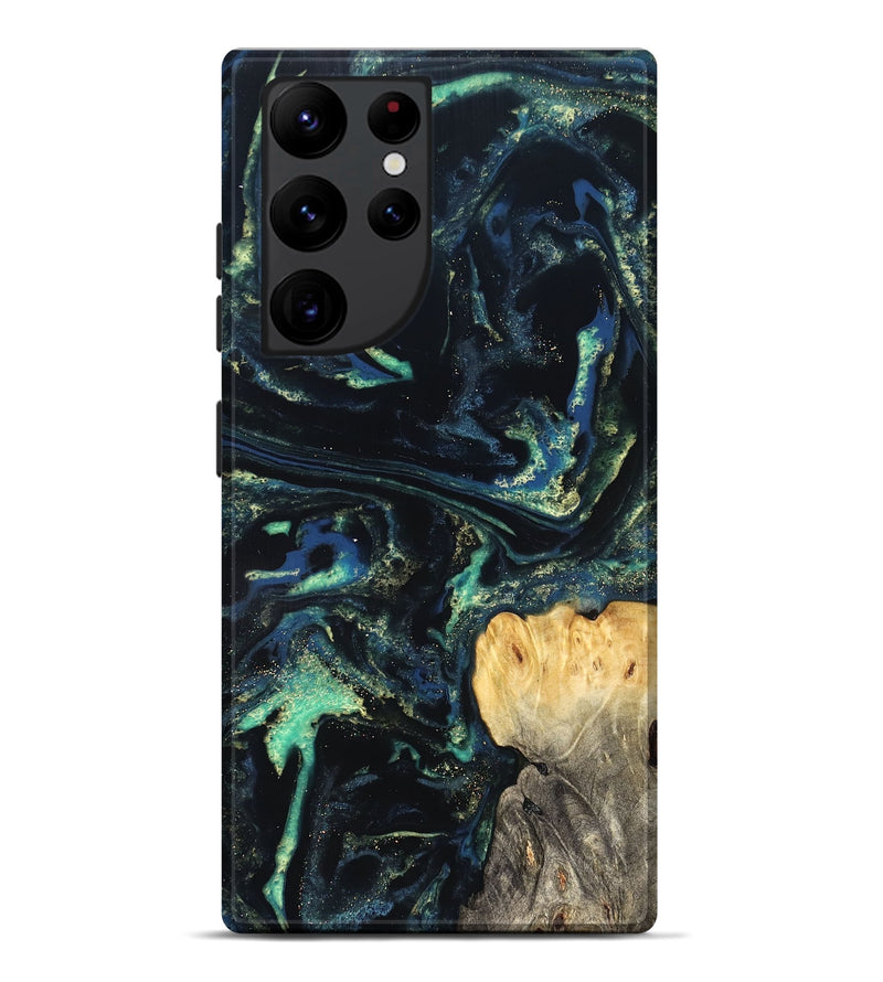 Galaxy S22 Ultra Wood Live Edge Phone Case - Adelina (Blue, 823993)