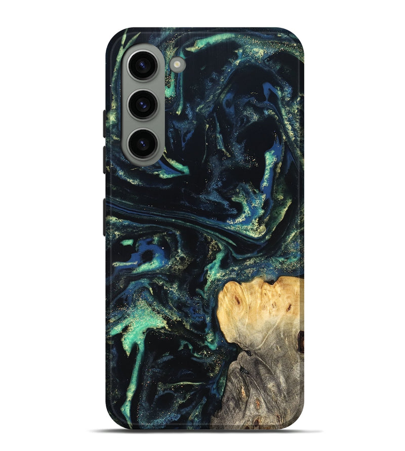 Galaxy S23 Plus Wood Live Edge Phone Case - Adelina (Blue, 823993)