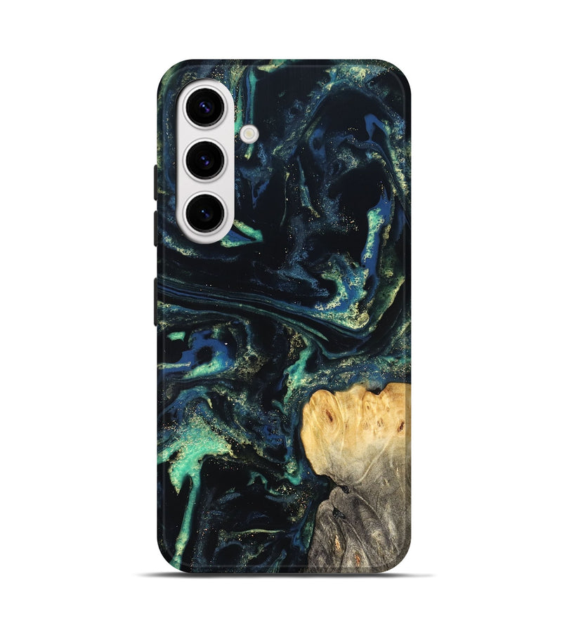 Galaxy S25 Wood Live Edge Phone Case - Adelina (Blue, 823993)