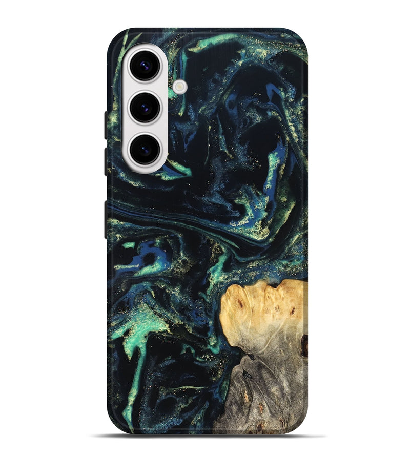 Galaxy S25 Plus Wood Live Edge Phone Case - Adelina (Blue, 823993)