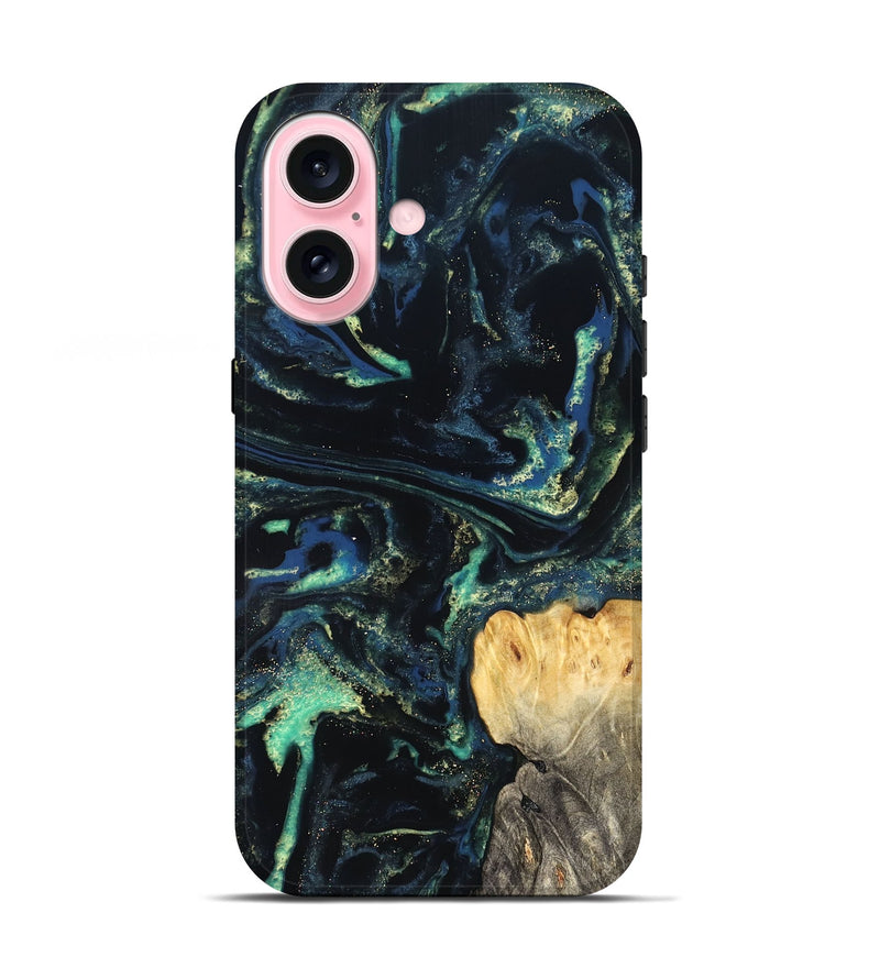 iPhone 17 Wood Live Edge Phone Case - Adelina (Blue, 823993)