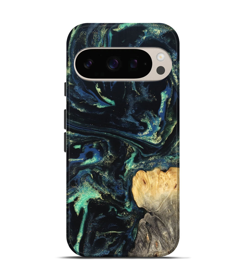 Pixel 10 Pro Wood Live Edge Phone Case - Adelina (Blue, 823993)