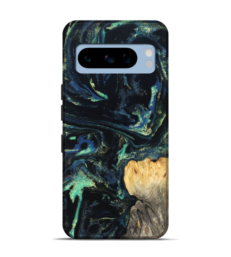 Pixel 8 Pro Wood Live Edge Phone Case - Adelina (Blue, 823993)