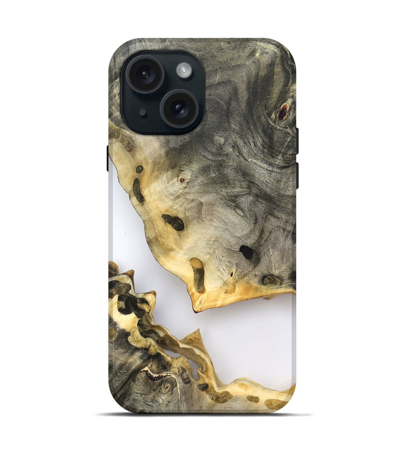 iPhone 15 Wood Live Edge Phone Case - Dixie (Clear, 823998)