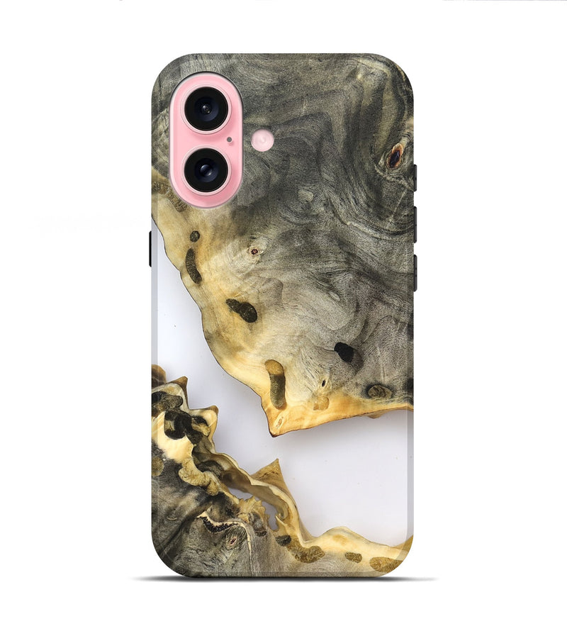iPhone 16 Wood Live Edge Phone Case - Dixie (Clear, 823998)
