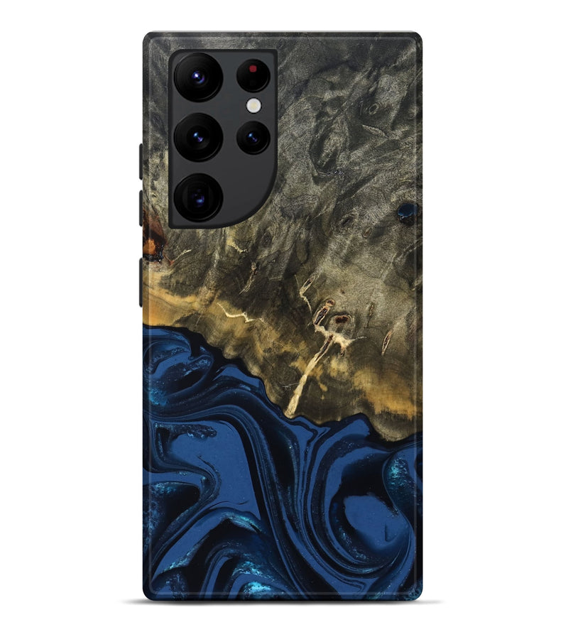 Galaxy S22 Ultra Wood Live Edge Phone Case - Melina (Blue, 823999)