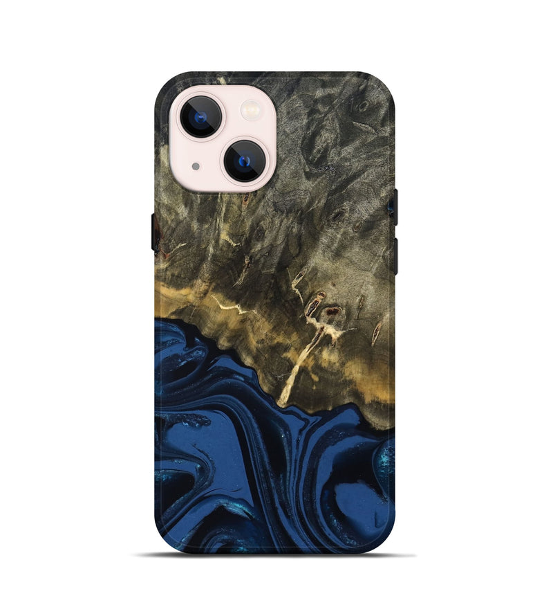 iPhone 13 mini Wood Live Edge Phone Case - Melina (Blue, 823999)