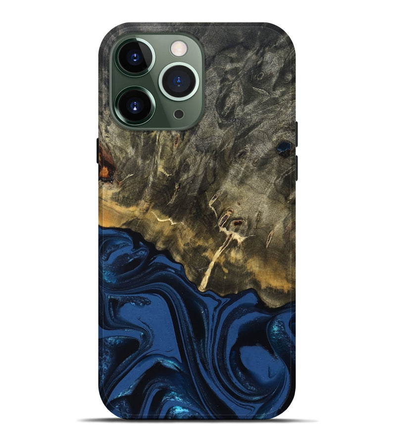 iPhone 13 Pro Max Wood Live Edge Phone Case - Melina (Blue, 823999)