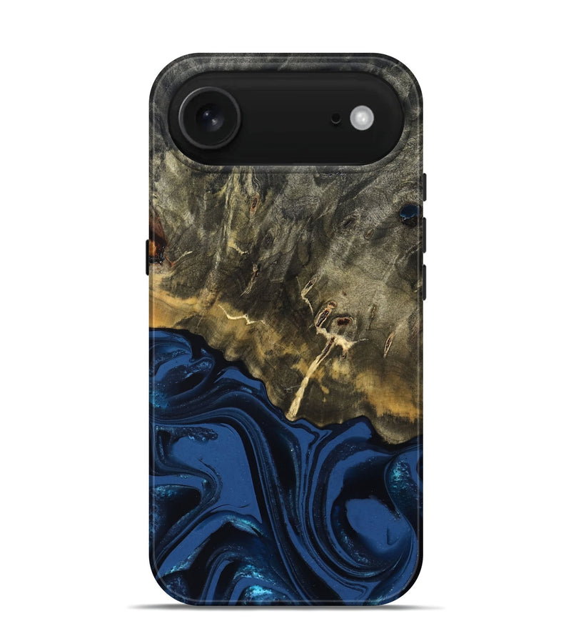 iPhone 17 Air Wood Live Edge Phone Case - Melina (Blue, 823999)