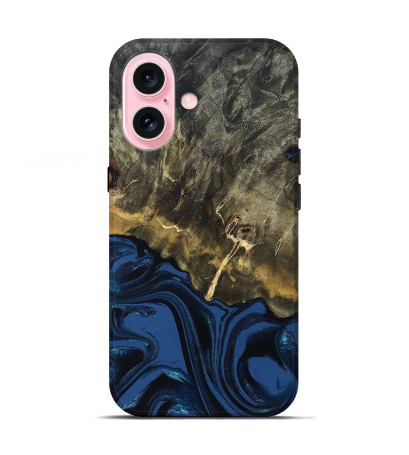 iPhone 17 Wood Live Edge Phone Case - Melina (Blue, 823999)