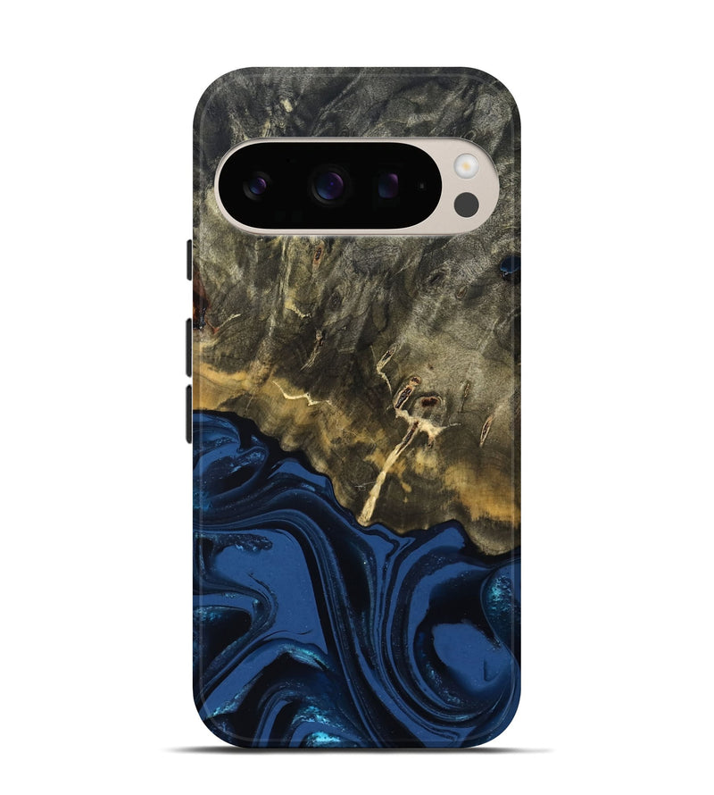 Pixel 10 Pro Wood Live Edge Phone Case - Melina (Blue, 823999)