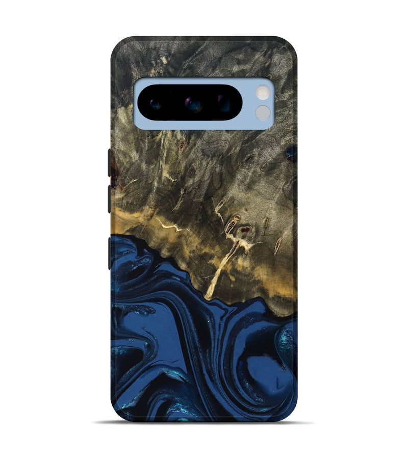 Pixel 8 Pro Wood Live Edge Phone Case - Melina (Blue, 823999)