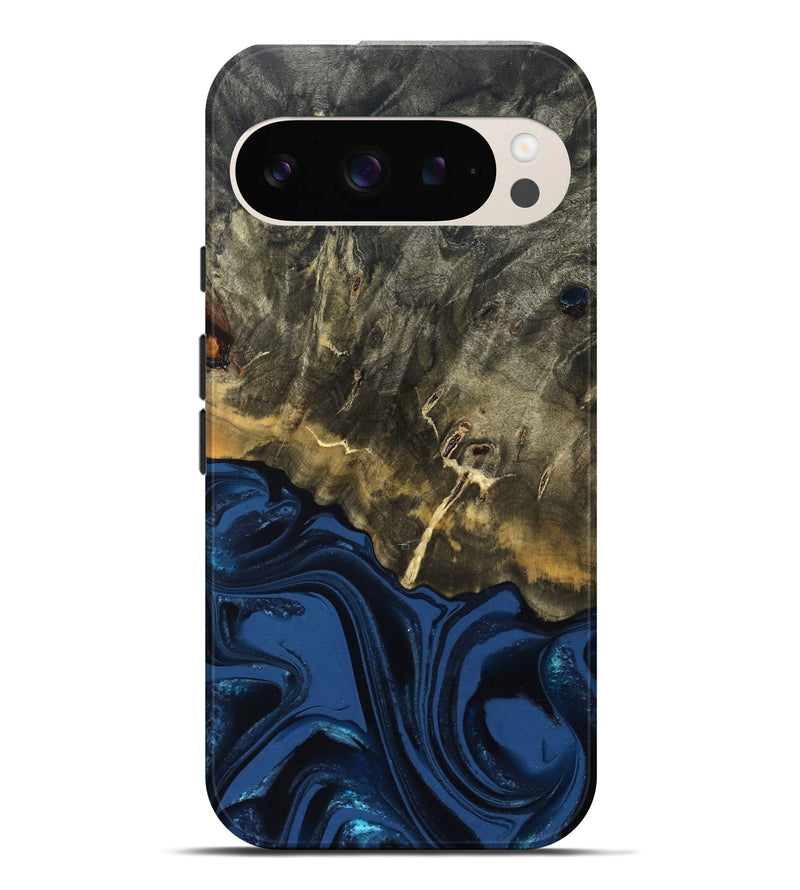 Pixel 9 Pro XL Wood Live Edge Phone Case - Melina (Blue, 823999)