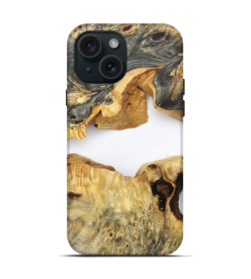 iPhone 15 Wood Live Edge Phone Case - Amari (Clear, 824000)