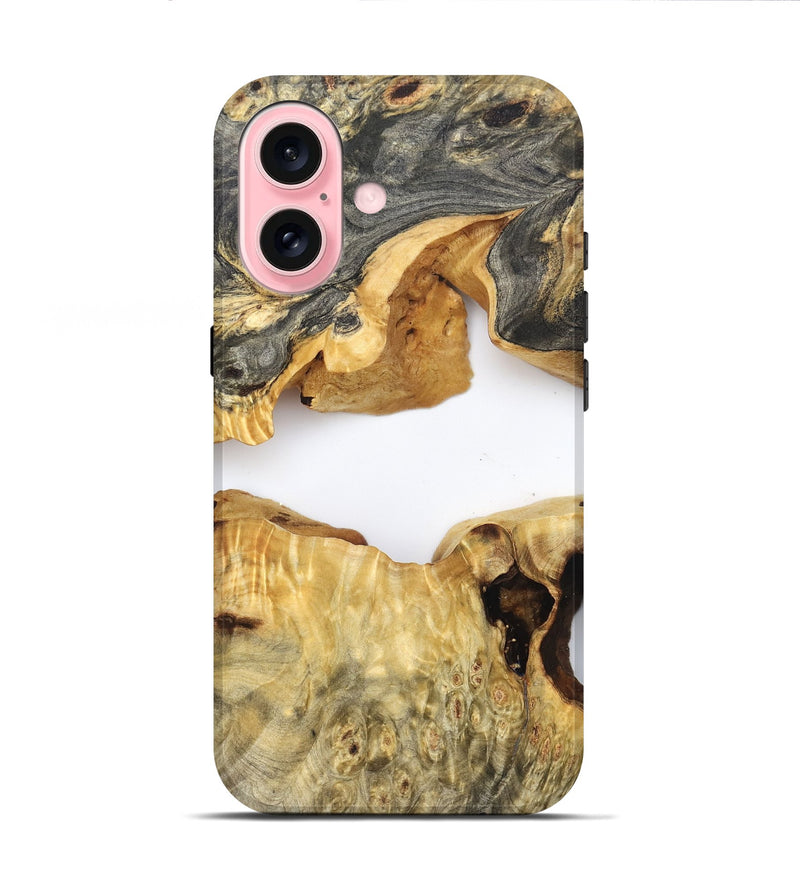iPhone 16 Wood Live Edge Phone Case - Amari (Clear, 824000)