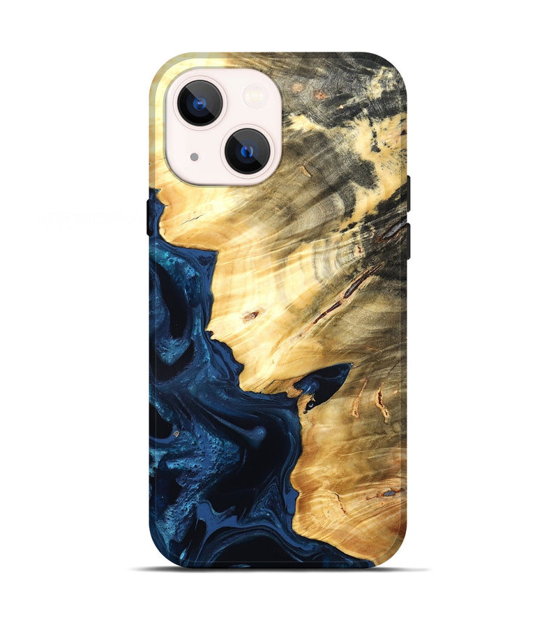 iPhone 13 Wood Live Edge Phone Case - Laureen (Blue, 824001)