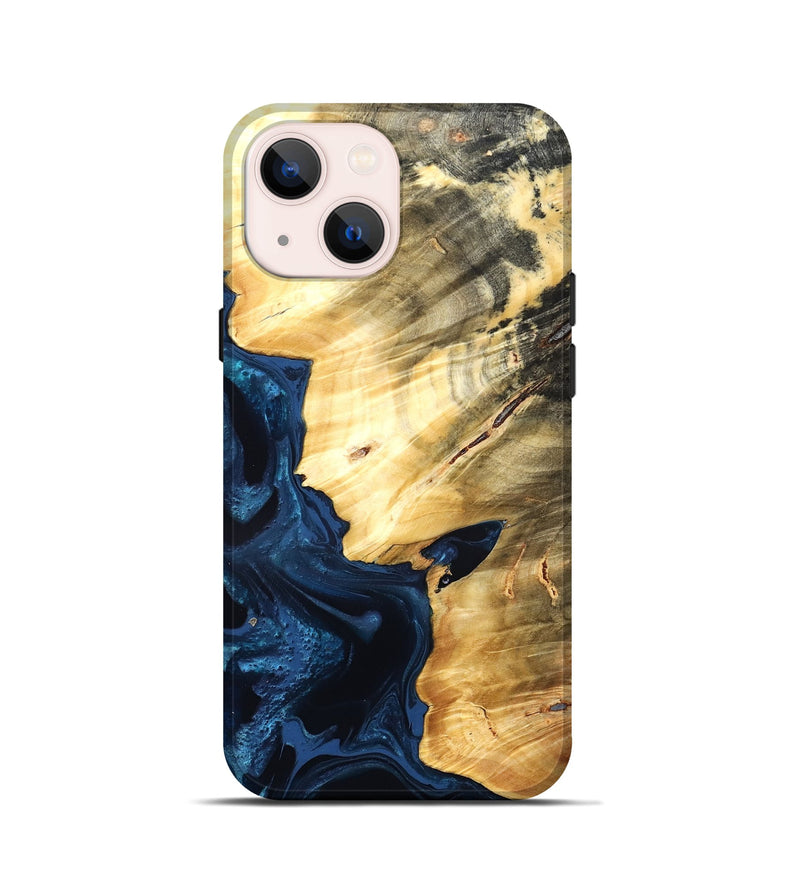 iPhone 13 mini Wood Live Edge Phone Case - Laureen (Blue, 824001)