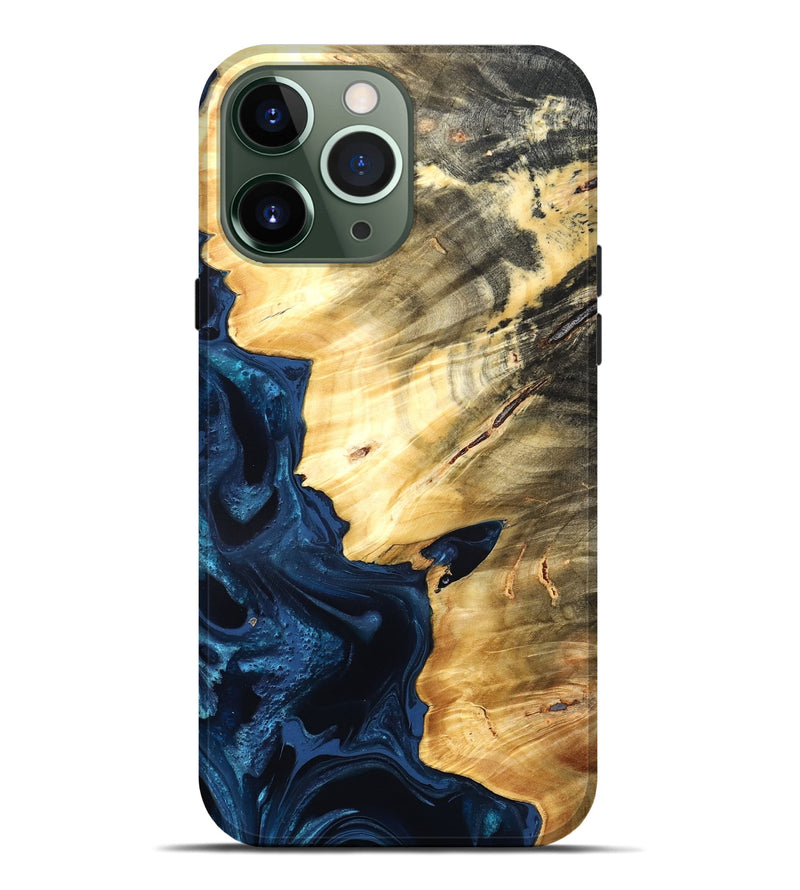 iPhone 13 Pro Max Wood Live Edge Phone Case - Laureen (Blue, 824001)