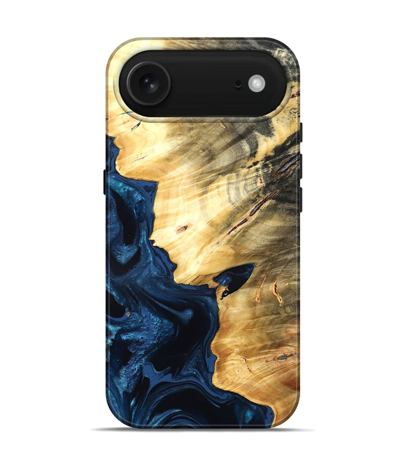 iPhone 17 Air Wood Live Edge Phone Case - Laureen (Blue, 824001)