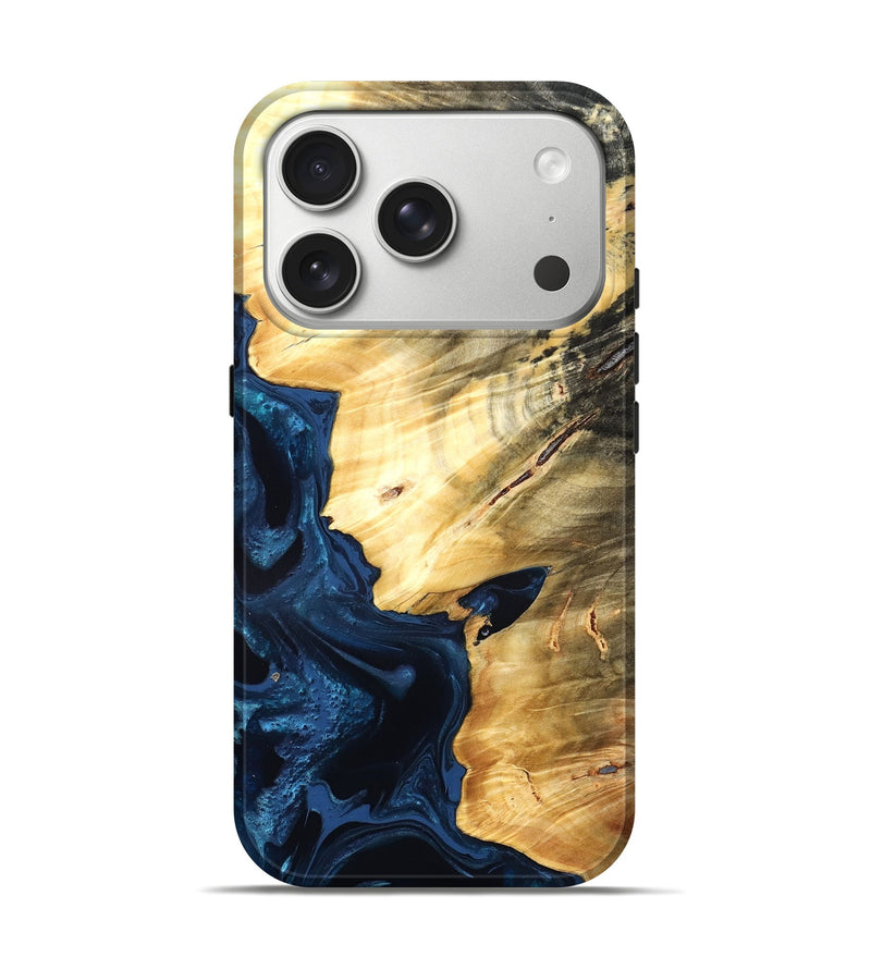 iPhone 17 Pro Wood Live Edge Phone Case - Laureen (Blue, 824001)