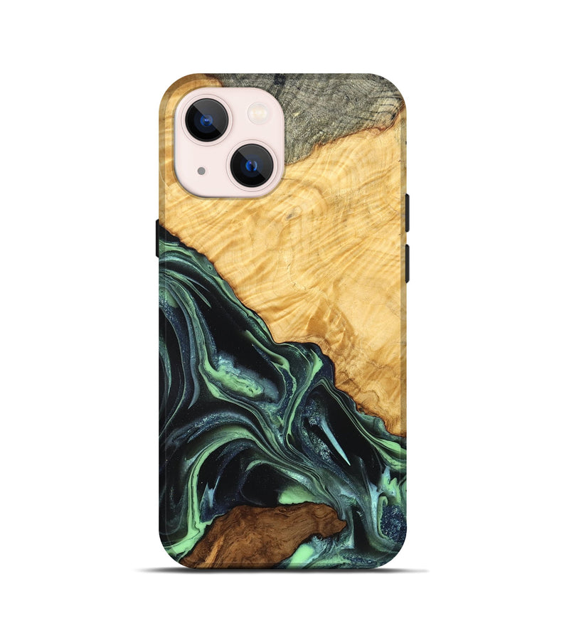 iPhone 13 mini Wood Live Edge Phone Case - Shepard (Green, 824002)