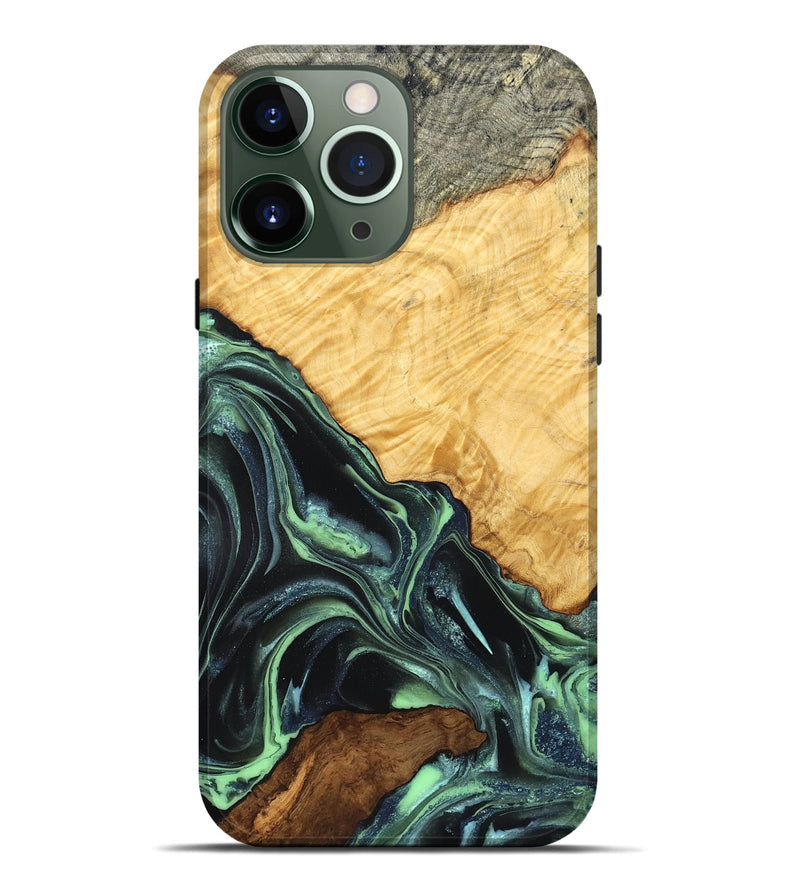iPhone 13 Pro Max Wood Live Edge Phone Case - Shepard (Green, 824002)