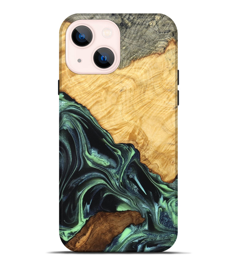 iPhone 14 Plus Wood Live Edge Phone Case - Shepard (Green, 824002)