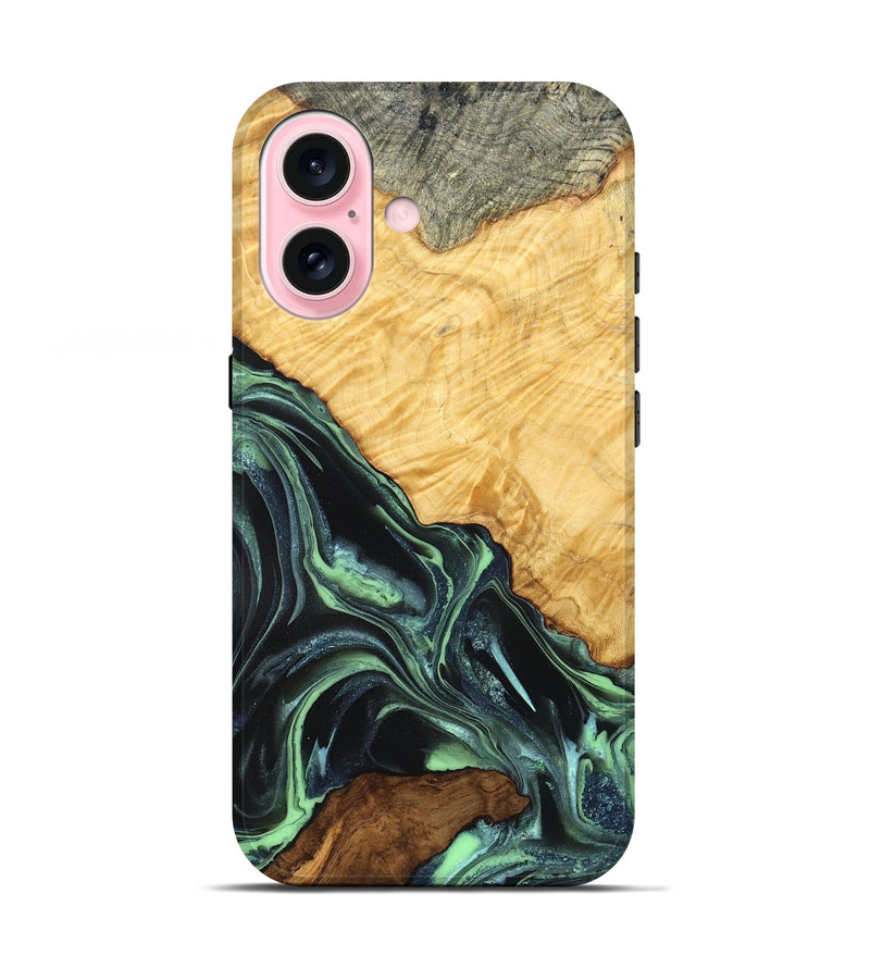 iPhone 17 Wood Live Edge Phone Case - Shepard (Green, 824002)