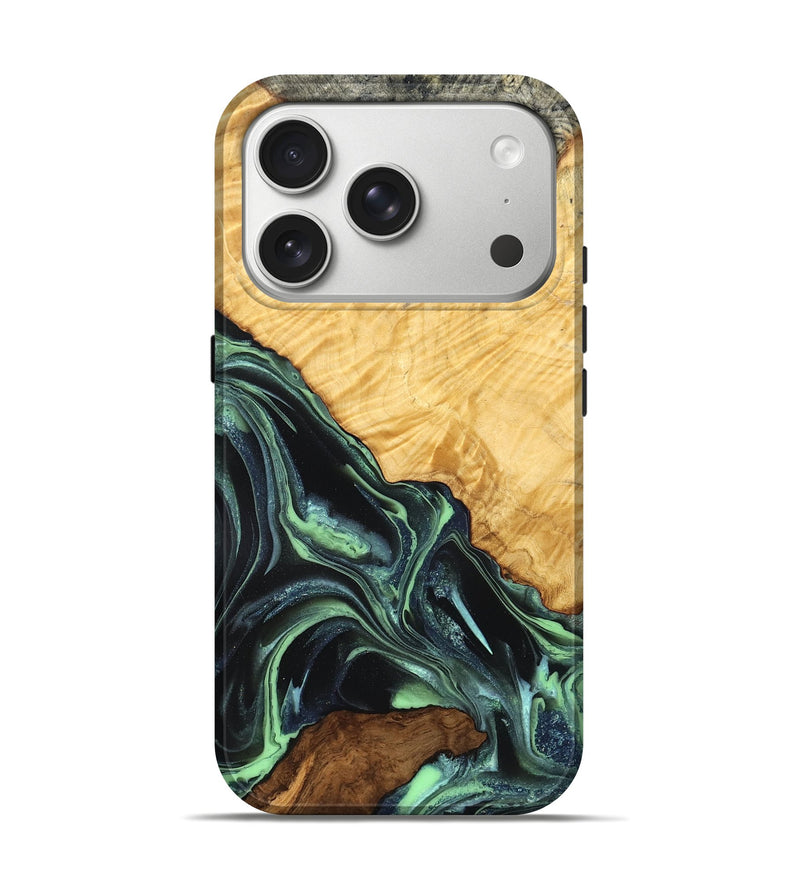 iPhone 17 Pro Wood Live Edge Phone Case - Shepard (Green, 824002)