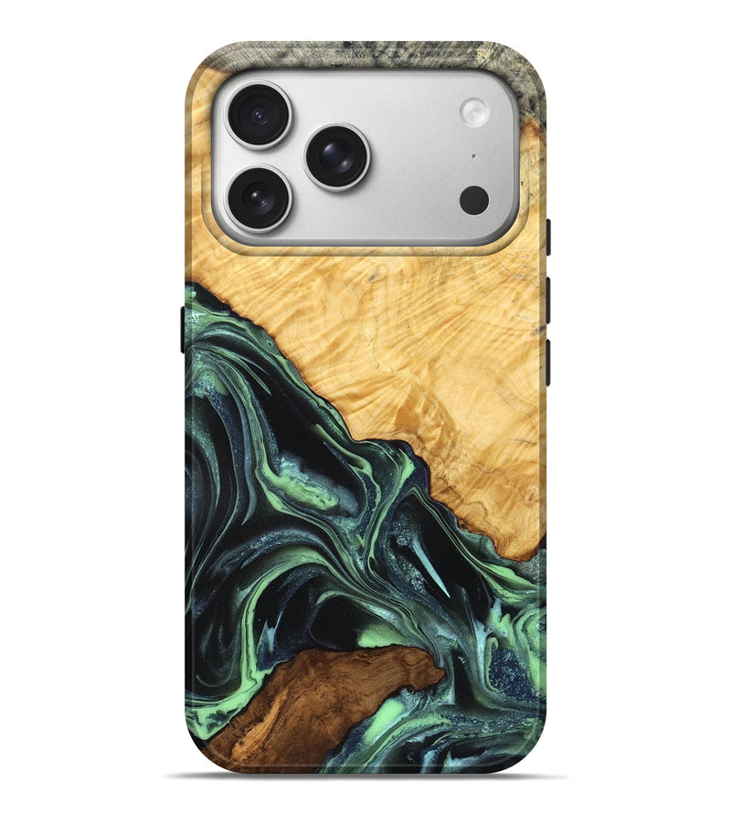 iPhone 17 Pro Max Wood Live Edge Phone Case - Shepard (Green, 824002)