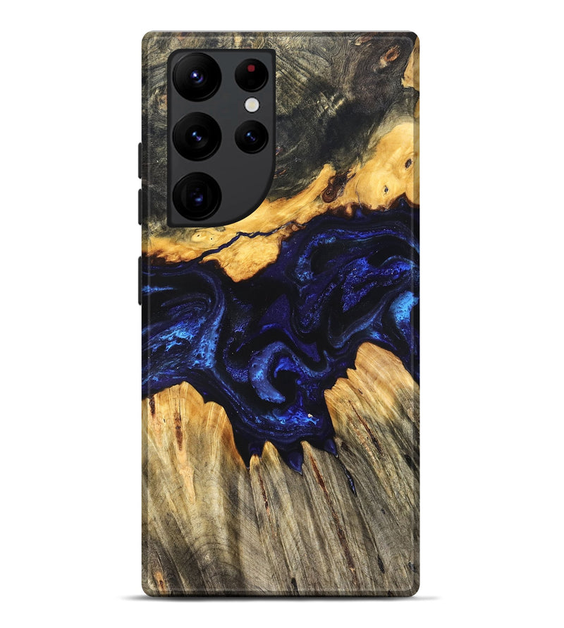 Galaxy S22 Ultra Wood Live Edge Phone Case - Hendrix (Blue, 824005)