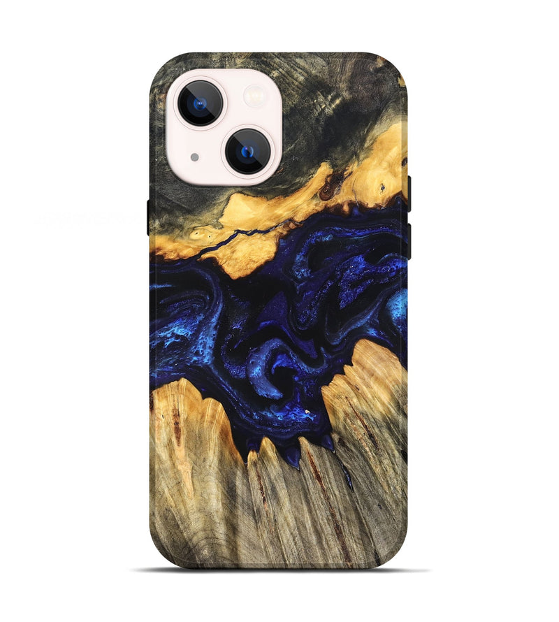 iPhone 13 Wood Live Edge Phone Case - Hendrix (Blue, 824005)