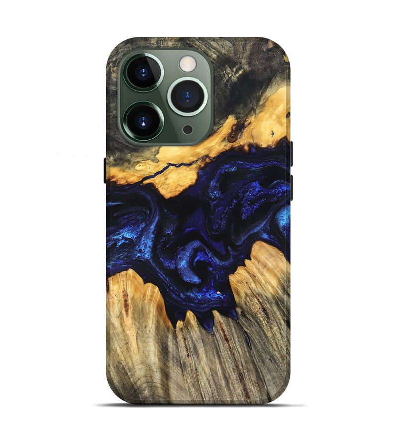 iPhone 13 Pro Wood Live Edge Phone Case - Hendrix (Blue, 824005)