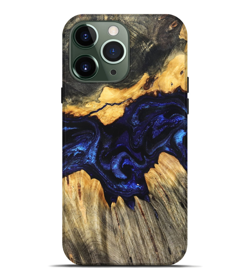 iPhone 13 Pro Max Wood Live Edge Phone Case - Hendrix (Blue, 824005)