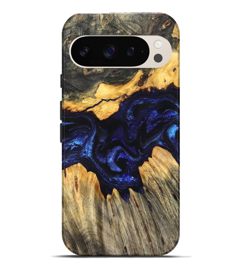 Pixel 9 Pro XL Wood Live Edge Phone Case - Hendrix (Blue, 824005)