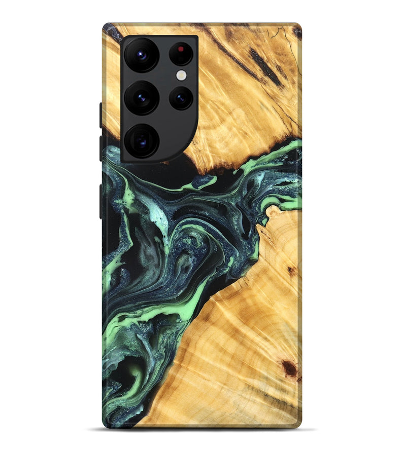 Galaxy S22 Ultra Wood Live Edge Phone Case - Lukas (Green, 824006)