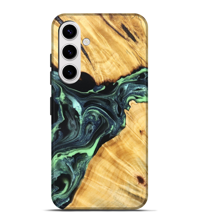 Galaxy S25 Plus Wood Live Edge Phone Case - Lukas (Green, 824006)
