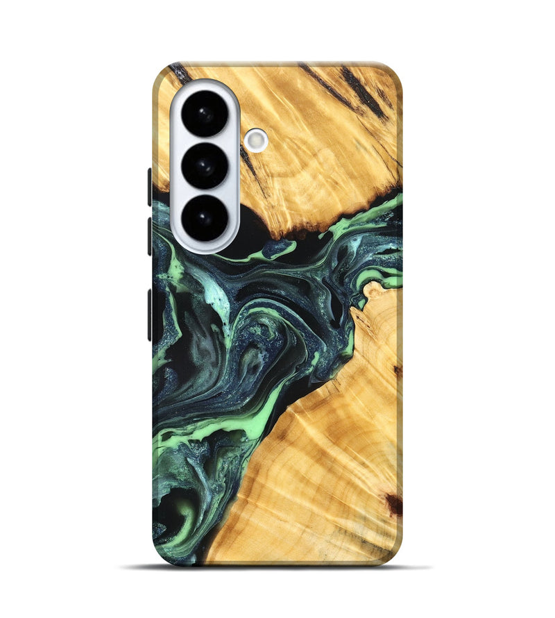 Galaxy S26 Wood Live Edge Phone Case - Lukas (Green, 824006)