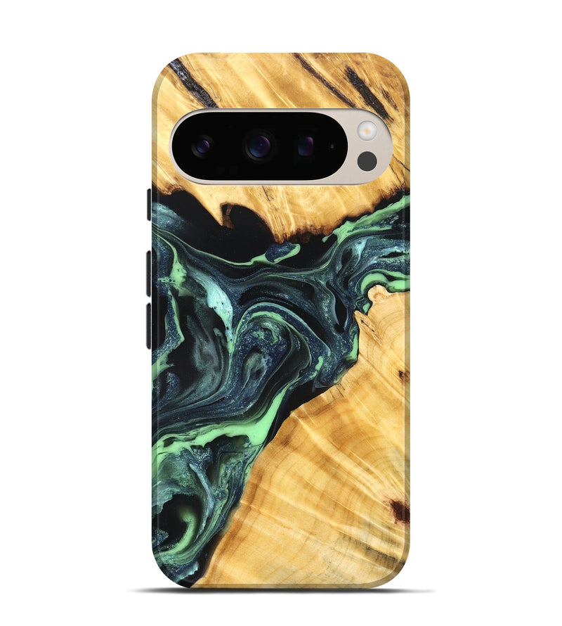 Pixel 10 Pro Wood Live Edge Phone Case - Lukas (Green, 824006)