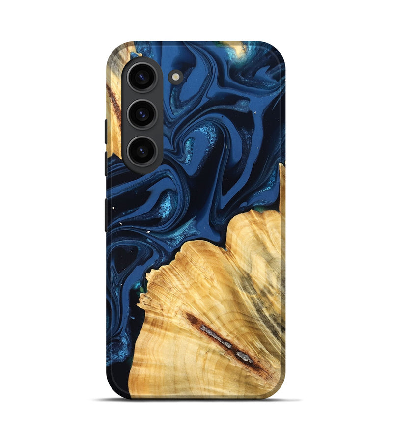 Galaxy S23 Wood Live Edge Phone Case - Tarsha (Blue, 824009)