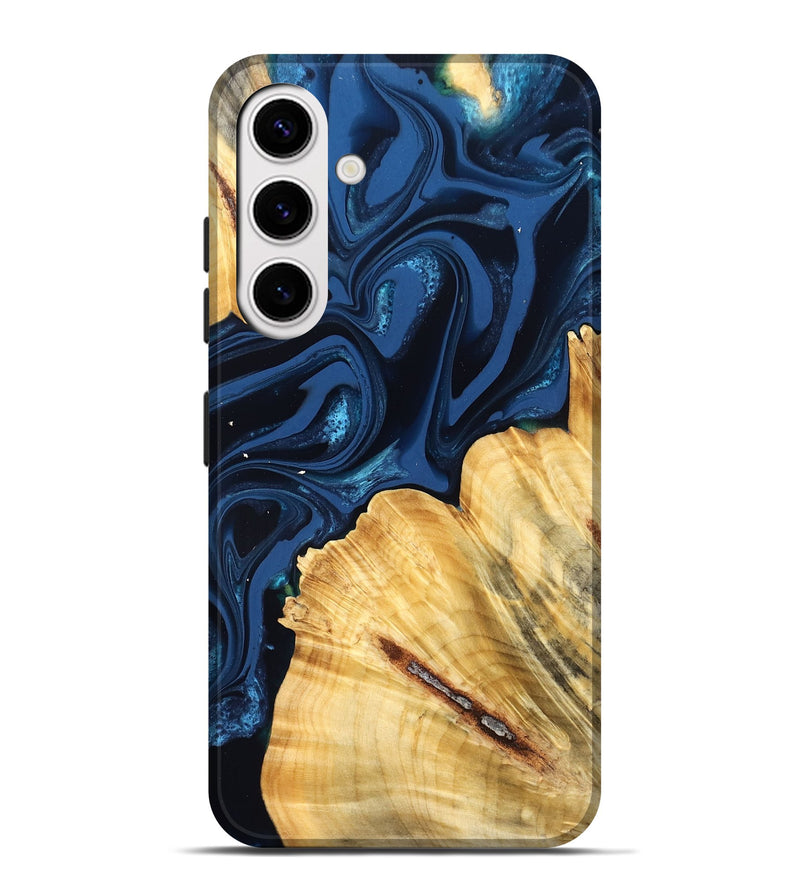 Galaxy S25 Plus Wood Live Edge Phone Case - Tarsha (Blue, 824009)