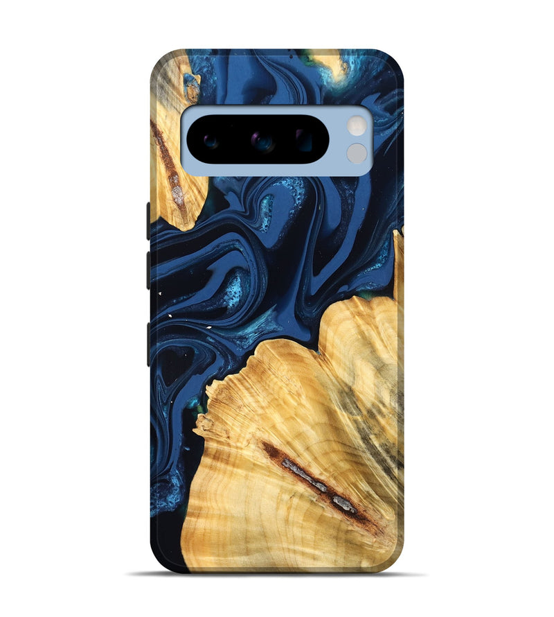 Pixel 8 Pro Wood Live Edge Phone Case - Tarsha (Blue, 824009)