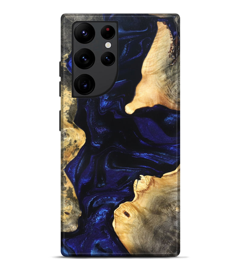 Galaxy S22 Ultra Wood Live Edge Phone Case - Stacie (Blue, 824010)