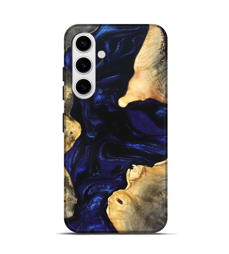 Galaxy S25 Wood Live Edge Phone Case - Stacie (Blue, 824010)