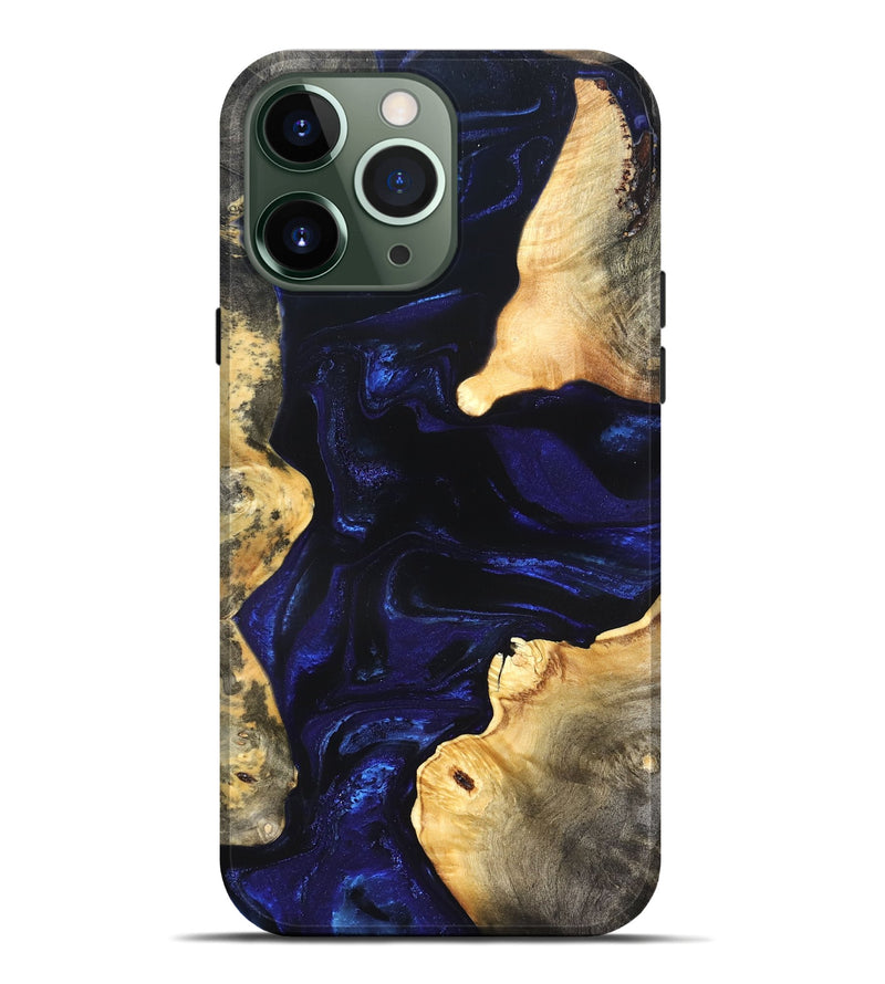 iPhone 13 Pro Max Wood Live Edge Phone Case - Stacie (Blue, 824010)