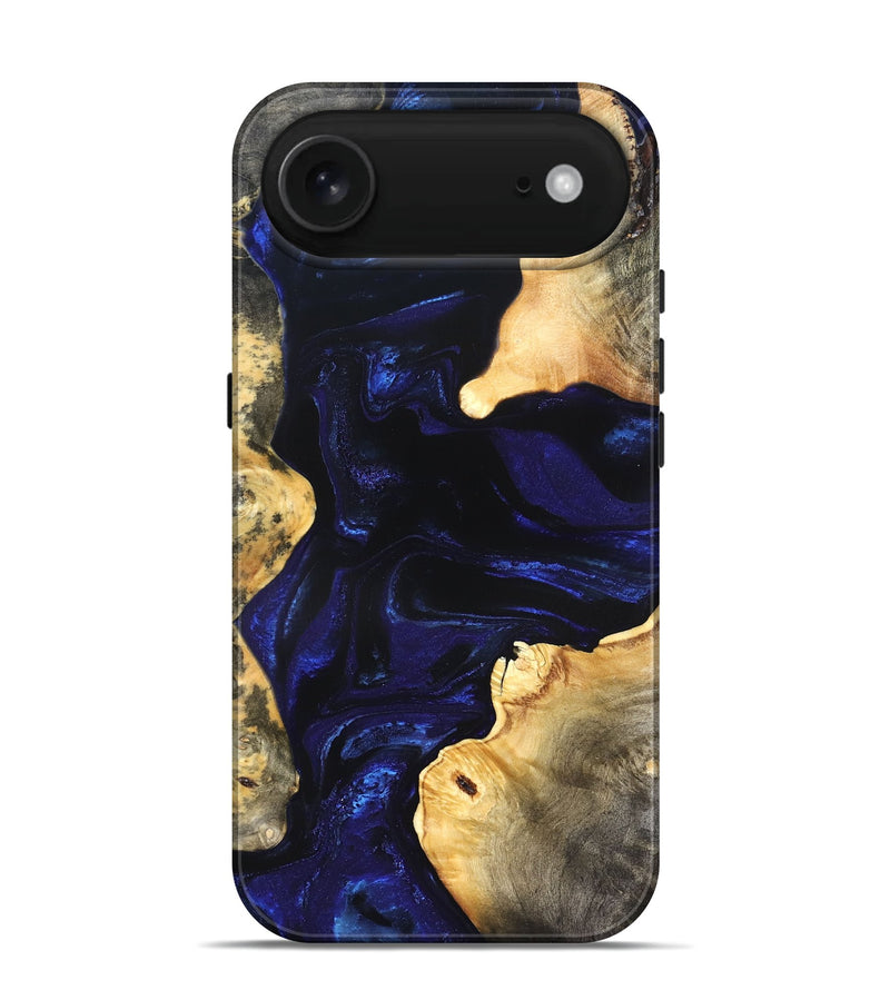 iPhone 17 Air Wood Live Edge Phone Case - Stacie (Blue, 824010)