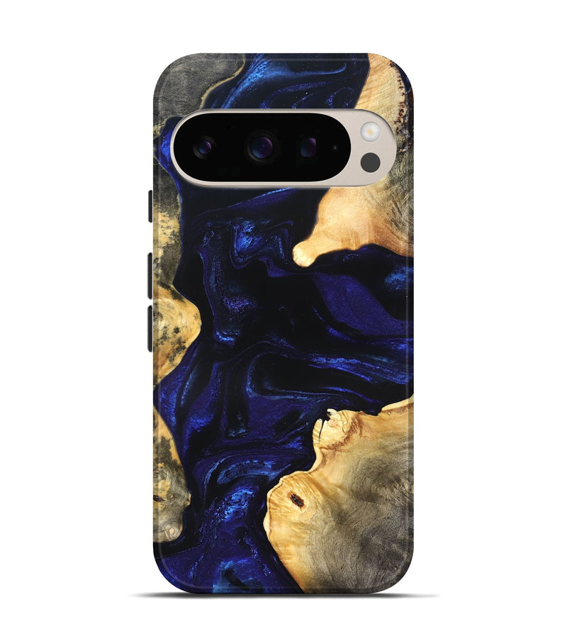 Pixel 10 Pro Wood Live Edge Phone Case - Stacie (Blue, 824010)